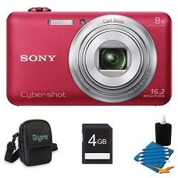 Sony DSC WX80 16 MP 2.7 Inch LCD Digital Camera Red Kit