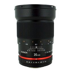 Rokinon 35mm F/1.4 AS UMC Wide Angle Lens for Nikon with Automatic Chip RK35MAF 