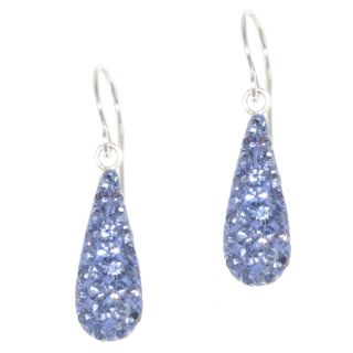 Bridge Jewelry Sterling Silver Crystal Teardrop Earrings, Purple