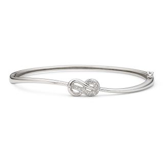 Infinite Promise 1/10 CT. T.W. Diamond Sterling Silver Bangle Bracelet, White,