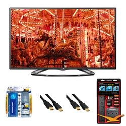LG 60LA6200 60 Inch 1080p 3D Smart TV 120Hz Dual Core 3D Direct LED Value Bundle