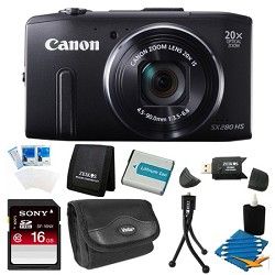 Canon PowerShot SX280 HS Black Digital Camera 16GB Pro Pack