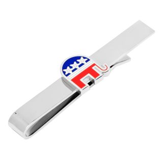 Republican Elephant Tie Bar, Silver, Mens