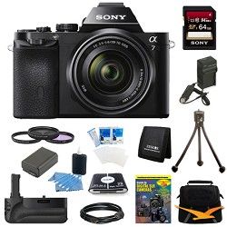 Sony Alpha 7K a7K Digital Camera 64 GB SDXC Card, Filter Kit, and Battery Grip B