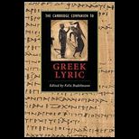 Cambridge Companion to Greek Lyric