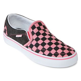 Vans Asher Slip On Skate Shoes, Pink, Womens