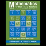 Mathematics for Elementary Teachers a Contemporary Approach Student Hints and Solutions Manual