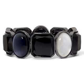 LIZ CLAIBORNE Hematite Multicolor Stretch Bracelet, Black