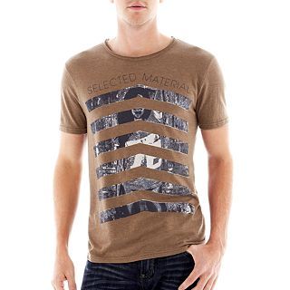 I Jeans By Buffalo Crewneck Graphic Tee, Hthr Taupe Conti, Mens