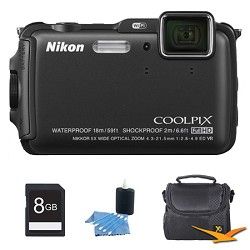 Nikon COOLPIX AW120 16MP Waterproof Shockproof Freezeproof Black Digital Camera