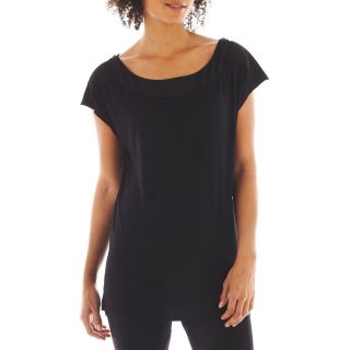 Worthington Zipper Trim Top, Black