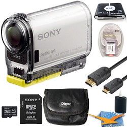 Sony HDR AS100VR/W High Definition POV Action Camera+ Live View Remote 32GB Kit
