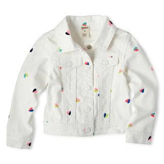 ARIZONA Heart Print Denim Jacket   Girls 12m 6y, Polar Bear, Girls
