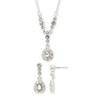 Vieste Pavé Crystal Teardrop Necklace & Earrings Set, Clr