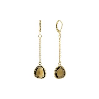 ATHRA 14K Gold Plated Smoky Chain Drop Earrings, Womens