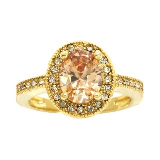 Bridge Jewelry Gold Tone Crystal Cocktail Ring