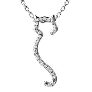 ASPCA Tender Voices 1/10 CT. T.W. Diamond Abstract Cat Pendant, White, Womens