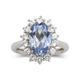 ONLINE ONLY   Sterling Silver Simulated Aquamarine Ring, Womens