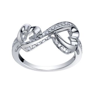 Love Grows 1/10 CT. T.W. Double Diamond Heart Ring, White, Womens