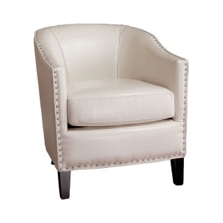 Austin Bonded Leather Club Chair, Ivory