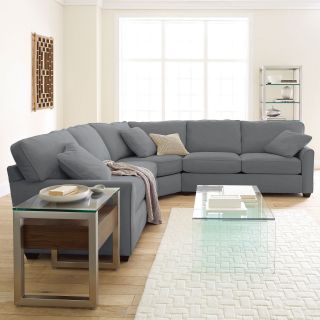 Possibilities Sharkfin Arm 3 pc. Loveseat Sectional, Thunder