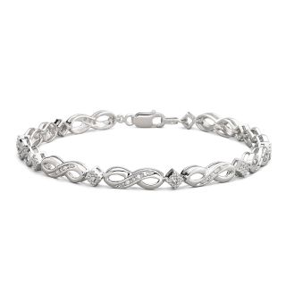 Diamond Bracelet 1/10 CT. T.W. Sterling Silver, White, Womens