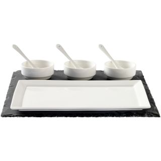 Luigi Bormioli 8 pc. Slate & Porcelain Appetizer Set