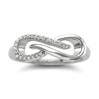 Infinite Promise 1/10 CT. T.W. Diamond Sterling Silver Infinity Ring, Womens