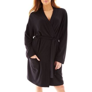 Ambrielle Short Robe   Plus, Black, Womens