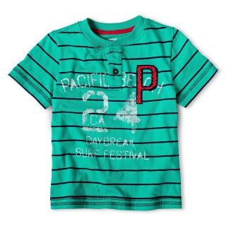 ARIZONA Short Sleeve Henley Tee   Boys 12m 6y, Green, Green, Boys