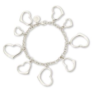 LIZ CLAIBORNE Silver Tone Openwork Hearts Bracelet