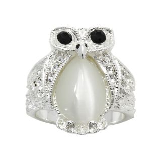 Bridge Jewelry Pure Silver Plated Mother of Pearl Owl Ring