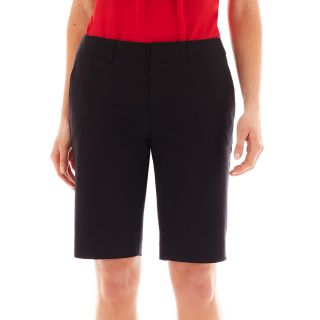LIZ CLAIBORNE Double Cotton City Shorts, Black, Womens