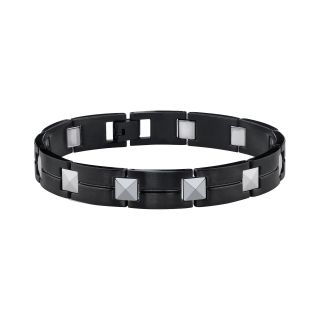 Men s Black Stainless Steel & Tungsten Bracelet