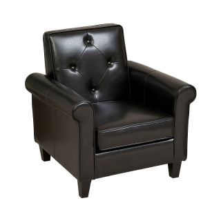 Huntley Bonded Leather Tufted Club Chair, Brown
