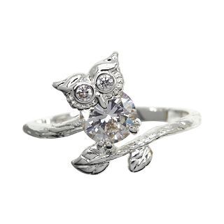 Bridge Jewelry Cubic Zirconia Owl Ring