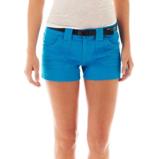 Bebop Belted Shorts, Blue, Womens