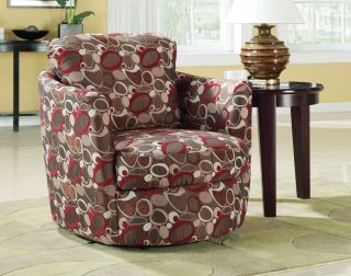 Coaster Swivel Accent Chair in Oblong Pattern