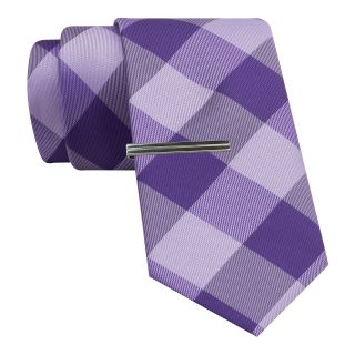 JF J.Ferrar JF J. Ferrar Tonal Buffalo Tie, Purple, Mens