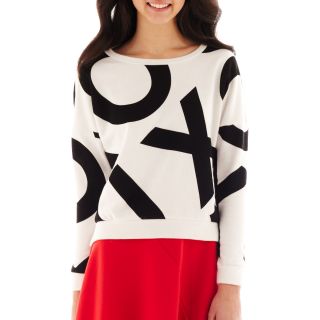 OLSENBOYE Chase XOXO Long Sleeve Graphic Sweatshirt, Black/White, Womens