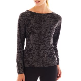 Xersion Burnout Back Zip Sweatshirt   Tall, Charcoal/blk, Womens