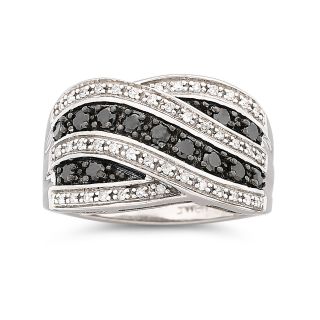 1/2 CT. T.W. Color Enhanced Black Diamond Ring, White, Womens