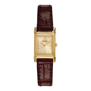 Citizen Womens Eco Drive Brown Leather Watch EW8282 09P