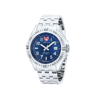 Swiss Eagle Altitude Mens Silver Tone & Blue Bracelet Watch
