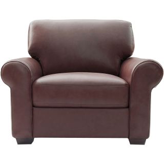 Leather Possibilities Roll Arm Chair, Chocolate (Brown)