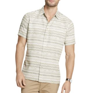 Van Heusen Short Sleeve Tropical Shirt, Khaki Texture, Mens