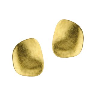 KJL by KENNETH JAY LANE 20K Gold Plated Hammered Clip On Earrings, Womens