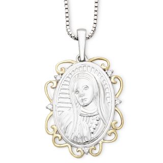 Precious Moments Our Lady of Guadalupe Two Tone Pendant, Womens