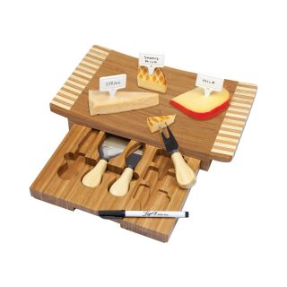 Picnic Time Concavo Bamboo Cheeseboard with Tools