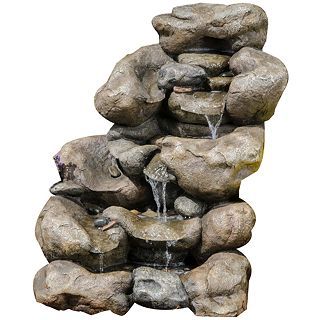 River Rock Outdoor Fountain, Brown